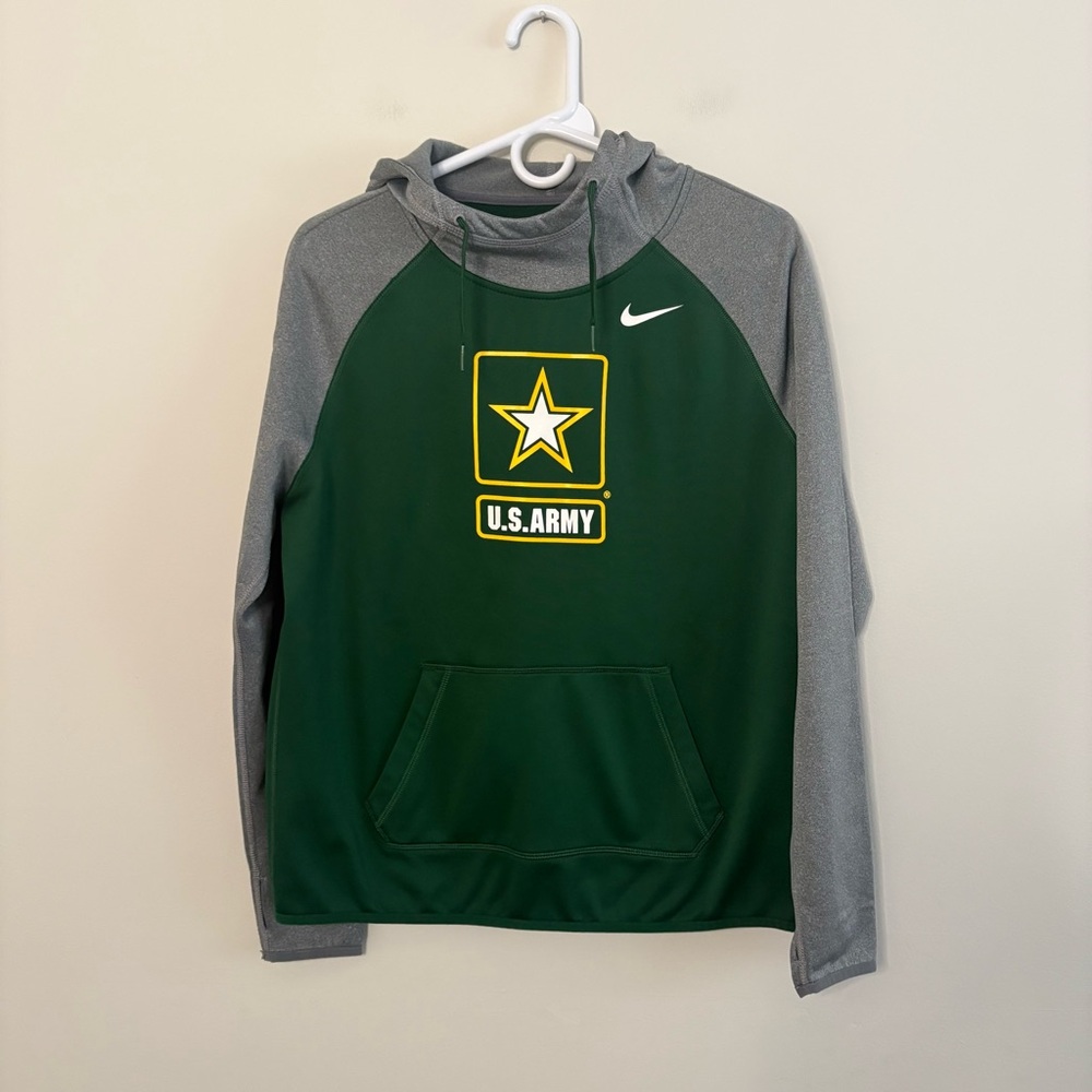 Nike Thermafit Men’s Medium Hooded Sweatshirt Green US Army EUC